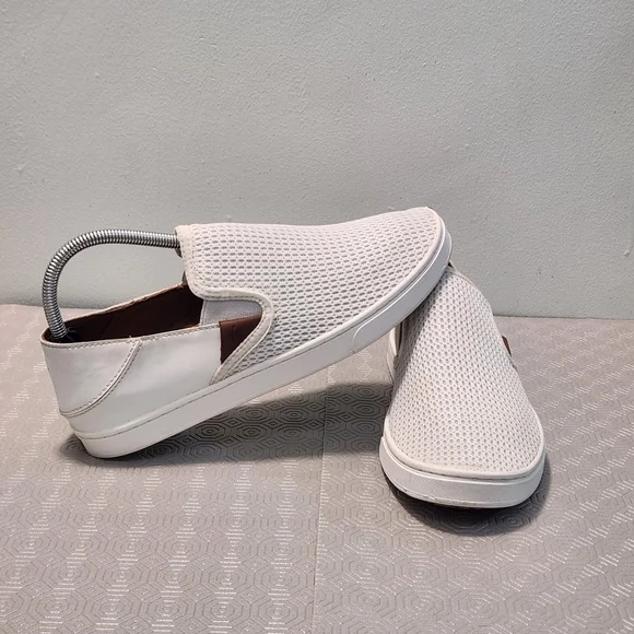 OLUKAI Pehuea Women's Size 9/EU 39 White Mesh Slip-On Drop Heel Comfort Shoes - Picture 2 of 12